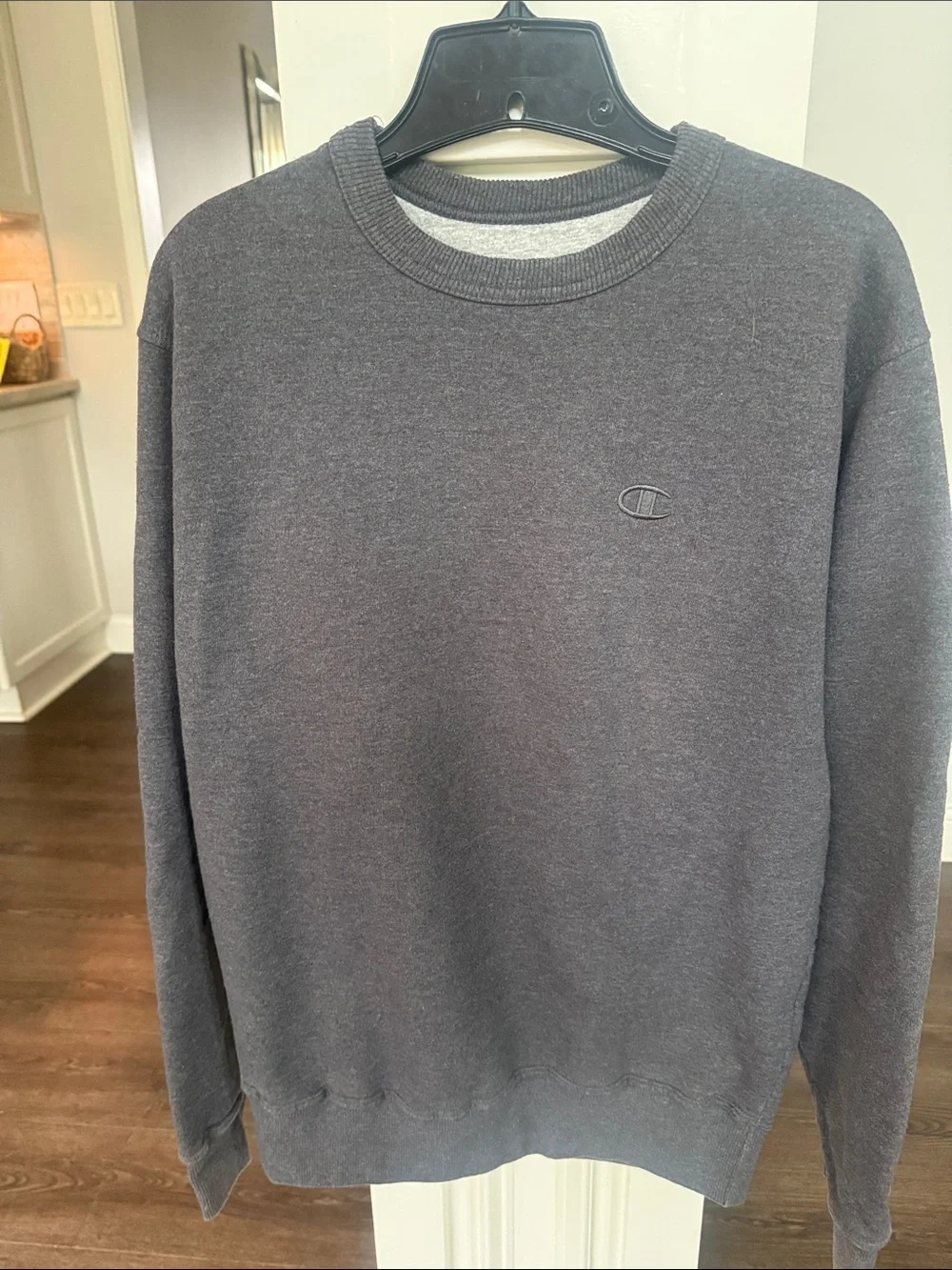 Champion Men's Fleece Crewneck Sweatshirt - Charcoal Small